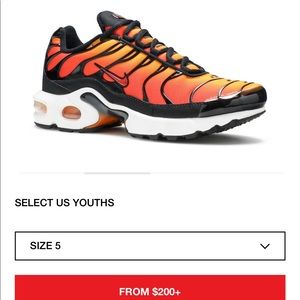Airmax Plus - sunset kids 5 woman’s 6.5